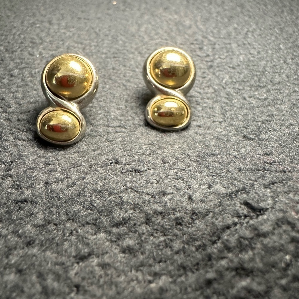Vintage Lady Remington  Two-Tone Earrings